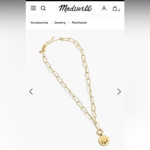 Madewell Horseshoe Coin Pendant Necklace- NWOT
